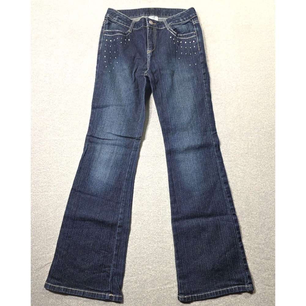 Vtg Y2K Canyon River Blues Jeans Women 16 Bootcut Rhinestone Studded Denim Retro
